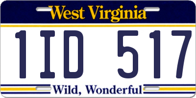 WV license plate 1ID517
