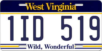 WV license plate 1ID519