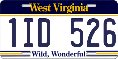 WV license plate 1ID526