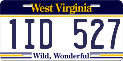 WV license plate 1ID527