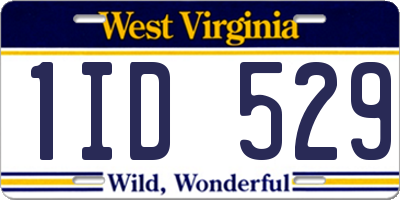 WV license plate 1ID529