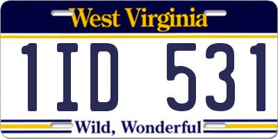 WV license plate 1ID531
