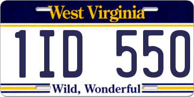 WV license plate 1ID550