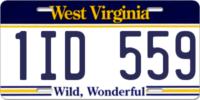 WV license plate 1ID559