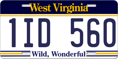WV license plate 1ID560