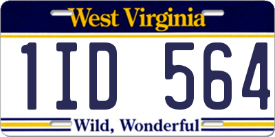 WV license plate 1ID564