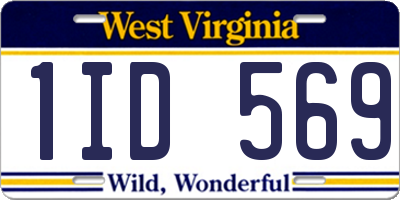 WV license plate 1ID569