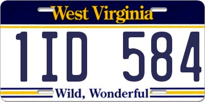 WV license plate 1ID584