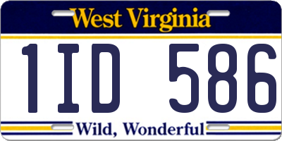 WV license plate 1ID586
