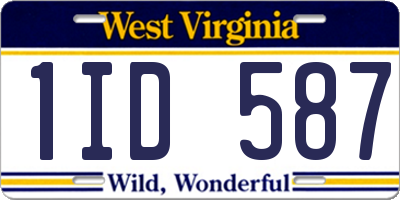 WV license plate 1ID587