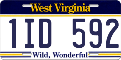 WV license plate 1ID592
