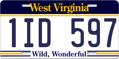 WV license plate 1ID597