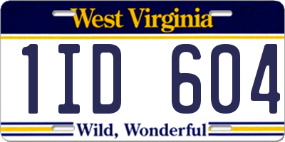 WV license plate 1ID604