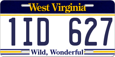 WV license plate 1ID627