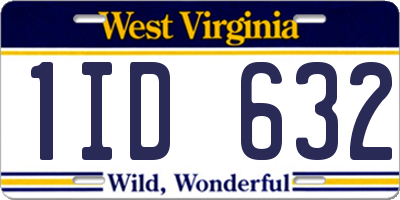 WV license plate 1ID632