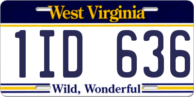WV license plate 1ID636