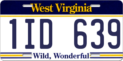 WV license plate 1ID639