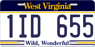 WV license plate 1ID655