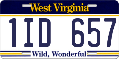WV license plate 1ID657