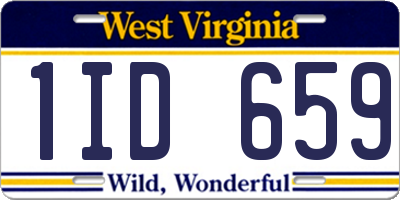 WV license plate 1ID659