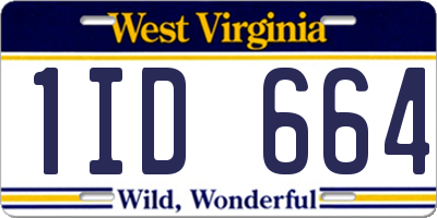 WV license plate 1ID664