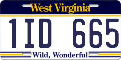 WV license plate 1ID665