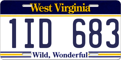 WV license plate 1ID683