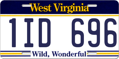 WV license plate 1ID696
