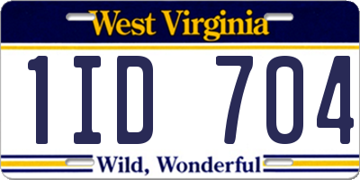 WV license plate 1ID704