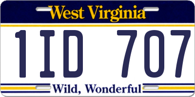 WV license plate 1ID707