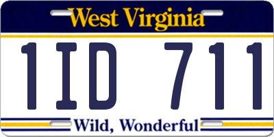 WV license plate 1ID711