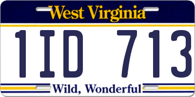 WV license plate 1ID713