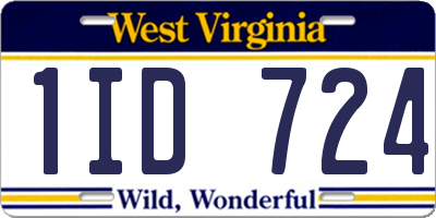 WV license plate 1ID724