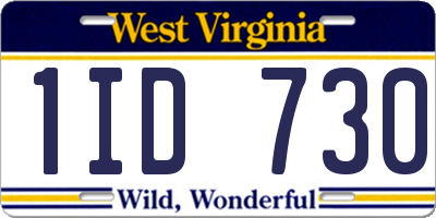 WV license plate 1ID730