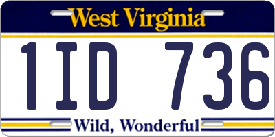 WV license plate 1ID736
