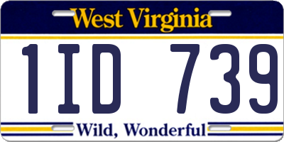 WV license plate 1ID739