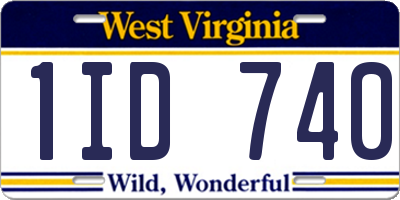 WV license plate 1ID740