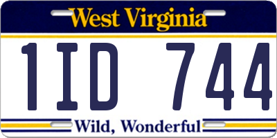WV license plate 1ID744