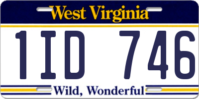 WV license plate 1ID746