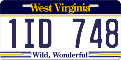 WV license plate 1ID748