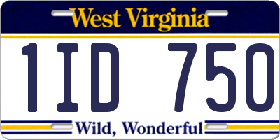 WV license plate 1ID750