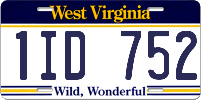 WV license plate 1ID752