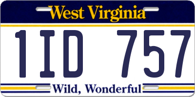 WV license plate 1ID757
