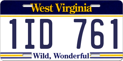 WV license plate 1ID761