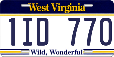 WV license plate 1ID770