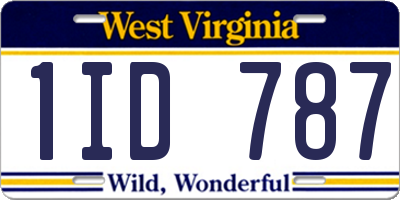 WV license plate 1ID787