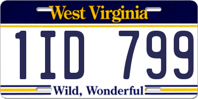 WV license plate 1ID799