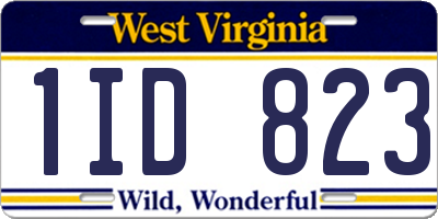 WV license plate 1ID823