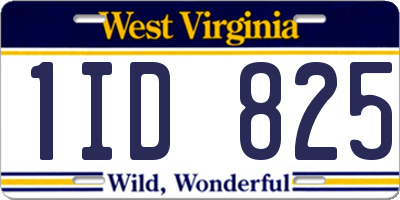 WV license plate 1ID825