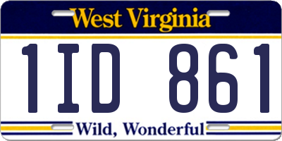 WV license plate 1ID861